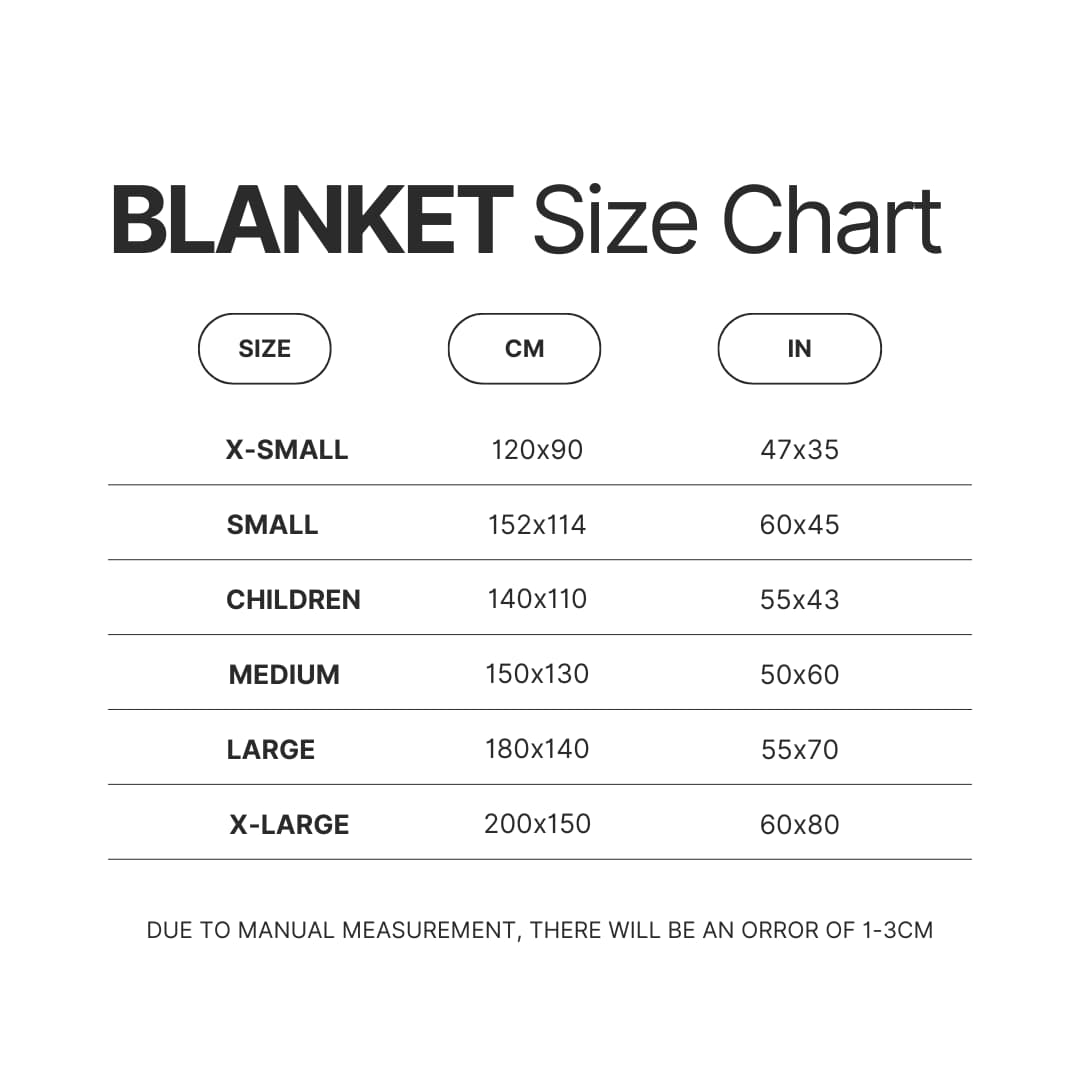 Blanket Size Chart - King Krule Store