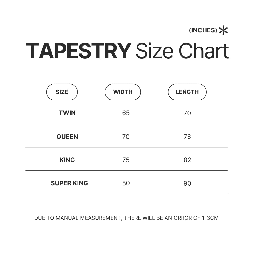 Tapestry Size Chart - King Krule Store