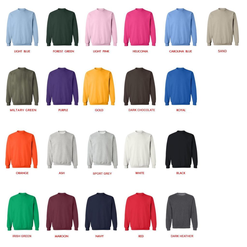 sweatshirt color chart - King Krule Store